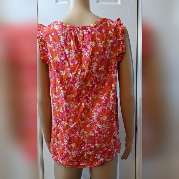 Pre-owned Kim Rogers sleeveless flowered shirt size small, TC - Picture 2 of 3